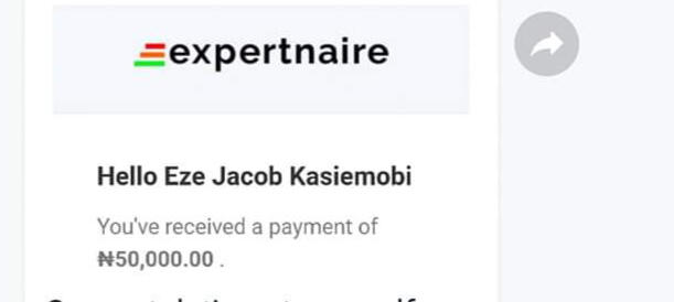 Here's a payment of another individual who took advantage of this opportunity